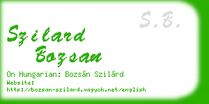 szilard bozsan business card