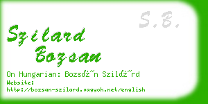 szilard bozsan business card